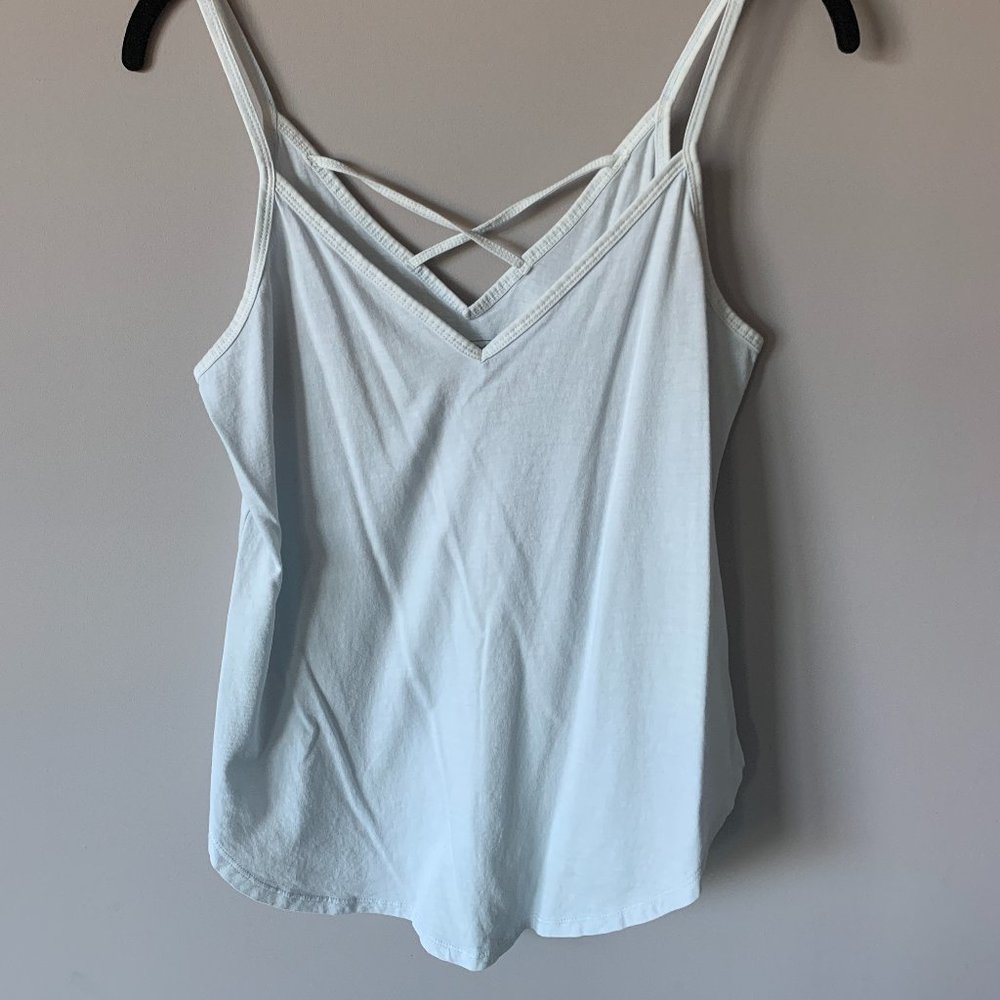 Abercrombie & Fitch Tank Top (skinny straps) - Sky Blue V-neck
